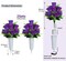 Artificial Cemetery Flowers – 2 Sets Purple Rose Bouquets with Vase for Grave, Memorial, and Outdoor Headstone Decoration
